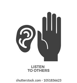 Listen to Others Glyph Vector Icon Isolated on the White Background.