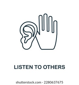 Listen To Others line icon. Simple element from social activity collection. Creative Listen To Others outline icon for web design, templates, infographics and more