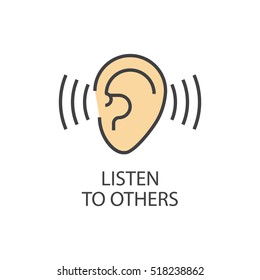 Listen to others vector icon that shows concept such as hearing, sound, can be use for personal or commercial use