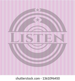 Listen pink emblem