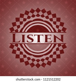 Listen red emblem. Vintage.