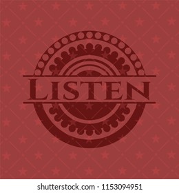 Listen retro red emblem