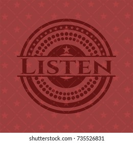 Listen retro red emblem