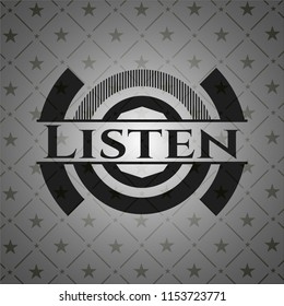 Listen retro style black emblem