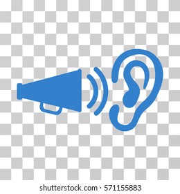 Listen Sound icon. Vector illustration style is flat iconic symbol, cobalt color, transparent background. Designed for web and software interfaces.