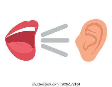 listen and speak icon, voice or sound symbol