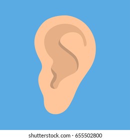 Listen symbol isolated on blue background