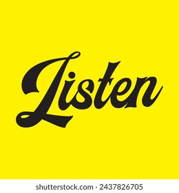 escuchar texto sobre fondo amarillo.