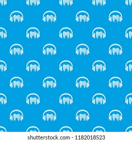Listen tooth pattern vector seamless blue repeat for any use