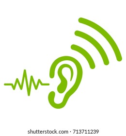 Listen And Transmit vector icon. Flat eco green symbol. Pictogram is isolated on a white background. Designed for web and software interfaces.