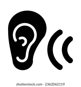 Escucha Icono De Glifo Vector Para Uso Personal Y Comercial.
