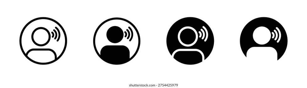 Listen vector icons set. Listening vector icon designs. Hearing sign