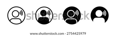 Listen vector icons set. Listening vector icon designs. Hearing sign