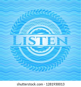 Listen water wave representation style emblem.