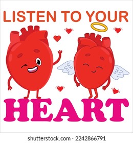 listen to your heart t-shirt print template