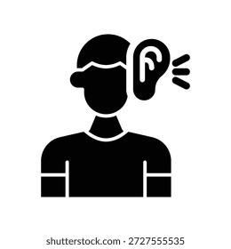 listener glyph icon illustration vector graphic. Simple element illustration vector graphic, suitable for app, websites, and presentations isolated on white background