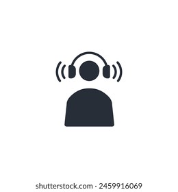 listener icon. vector.Editable stroke.linear style sign for use web design,logo.Symbol illustration.