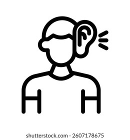 listener line icon illustration vector graphic. Simple element illustration vector graphic, suitable for app, websites, and presentations isolated on white background