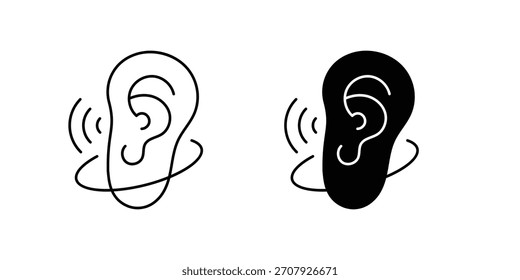 Icono de conjunto de oyente con fondo blanco Vector Ilustración de stock