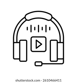 Listener vector outline icon. EPS 10 file