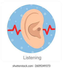 Listening and audio icon concept