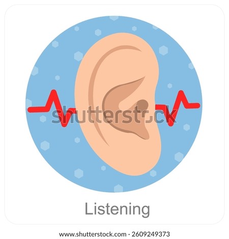 Listening and audio icon concept