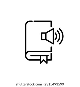 Listening to book recording. Electronic audiobook app. Pixel perfect, editable stroke icon