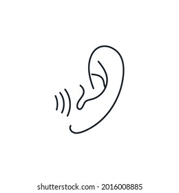 Listening ear thin line icon stock illustration