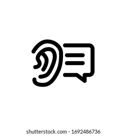 Listening Education Outline Icon Vector Illustration
