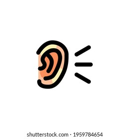 Listening Education Outline Icon Vector Illustration
