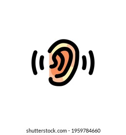 Listening Education Outline Icon Vector Illustration
