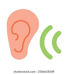 Listening Flat Icon Design For Personal nad Commercial Use