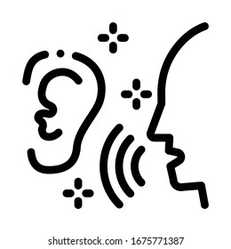 Listening to Human Singing Icon Vector. Outline Listening to Human Singing Sign. Isolated Contour Symbol Illustration