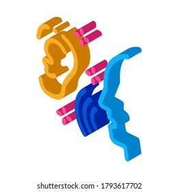Listening to Human Singing Icon Vector. Isometric Listening to Human Singing Sign. Color Isolated Symbol Illustration