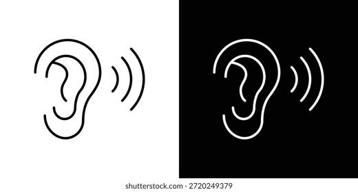 Listening icon Clip Art design. Line icons