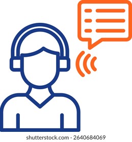Listening Icon Color Vector Illustration