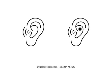 Design de ícone de escuta com ilustração de estoque de fundo branco