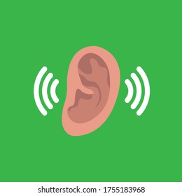 Listening icon. Ear icon. Simple vector illustration.