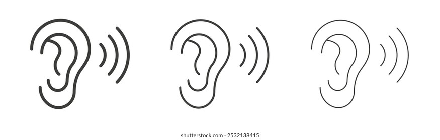 Listening-Symbol in Füllung und drei Strichgrößen