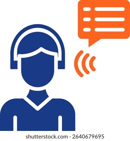 Listening Icon Fill Vector Illustration
