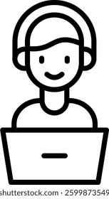 Listening Icon Line Vector Illustration