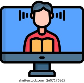 Listening Icon Lineal Color Vector Illustration