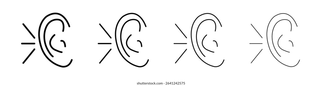 Listening icon Outline sign symbol set