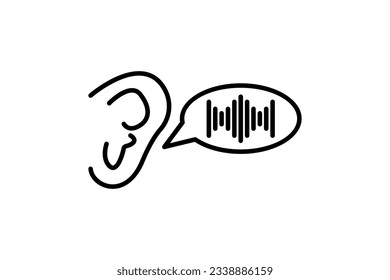 listening icon. Icon related to E learning and online education. line icon style. Simple vector design editable