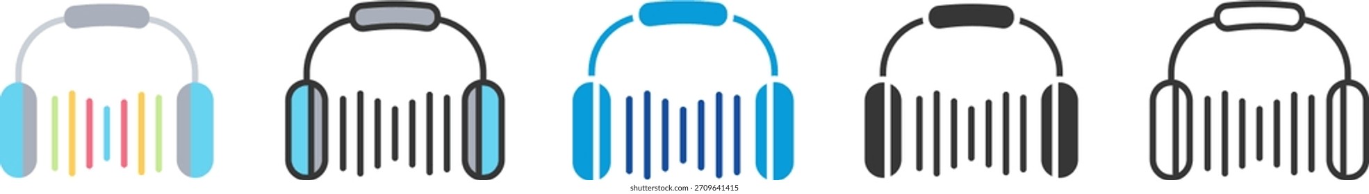 Conjunto de iconos de escucha Multi Style Varias colecciones