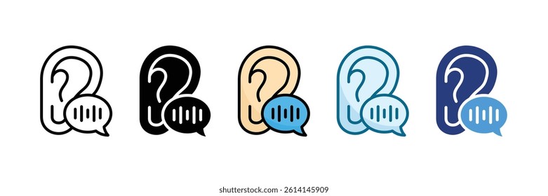 Listening Icon Set Multiple Style Collection