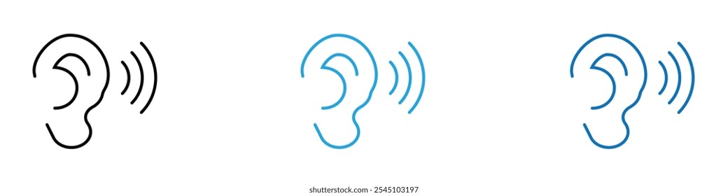 Listening Icon Set Vector illustration in black