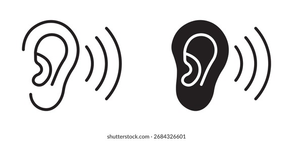  Conjunto de iconos de escucha, Ilustración vectorial .