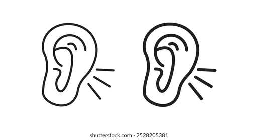 Listening icon in solid and stroke style.