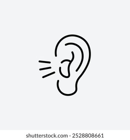 Listening icon in tree different line stroke sizes.